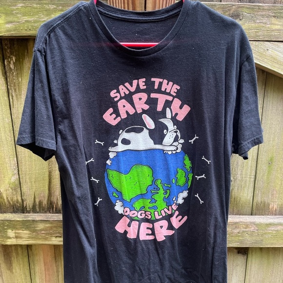 Gildan Black Short Sleeve Tee with Eco Message - Picture 1 of 2